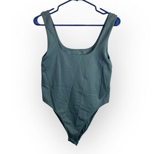 A New Day Light Blue Sleeveless Bodysuit Size Medium Built-In Support